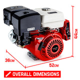 Outdoor Power Equipment: Baumr-AG 13HP Petrol Stationary Engine OHV 4 Stroke Horizontal Shaft Electric Start Motor