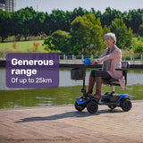 Mobility & Accessibility: EQUIPMED Electric Mobility Scooter Portable Folding for Elderly Older Adult, SmartRider Black & Blue