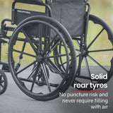 Mobility & Accessibility: EQUIPMED Portable Folding Wheelchair 24 Inch 136kg Capacity Wheel Chair Retractable Armrests, Black
