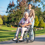 Mobility & Accessibility: EQUIPMED 24 Inch Folding Wheelchair Lightweight Portable for Elderly and Disabled, Grey