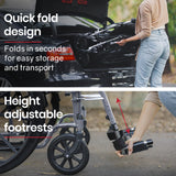 Mobility & Accessibility: EQUIPMED 24 Inch Folding Wheelchair Lightweight Portable for Elderly and Disabled, Grey