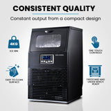 Ice Makers: POLYCOOL Commercial Ice Maker Machine, up to 35kg/24hr, Timer & Self Cleaning Programs