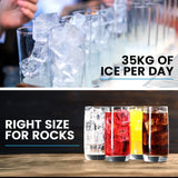 Ice Makers: POLYCOOL Commercial Ice Maker Machine, up to 35kg/24hr, Timer & Self Cleaning Programs