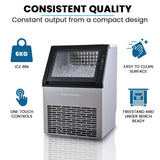 Ice Makers: POLYCOOL Commercial Ice Maker Machine, up to 45kg/24hr, Timer & Self Cleaning Programs