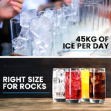 Ice Makers: POLYCOOL Commercial Ice Maker Machine, up to 45kg/24hr, Timer & Self Cleaning Programs