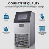 Ice Makers: POLYCOOL Commercial Ice Maker Machine, up to 60kg/24hr, Timer & Self Cleaning Programs