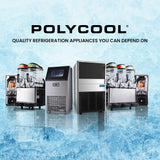 Ice Makers: POLYCOOL Commercial Ice Maker Machine, up to 60kg/24hr, Timer & Self Cleaning Programs