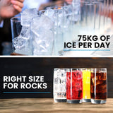 Ice Makers: POLYCOOL Commercial Ice Maker Machine, up to 75kg/24hr, Timer & Self Cleaning Programs