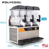 Speciality Appliances: POLYCOOL 36L Triple Tank Commercial Slush Machine, Digital Control Panel, SAA Approved, Juice and Frozen Slushy Maker