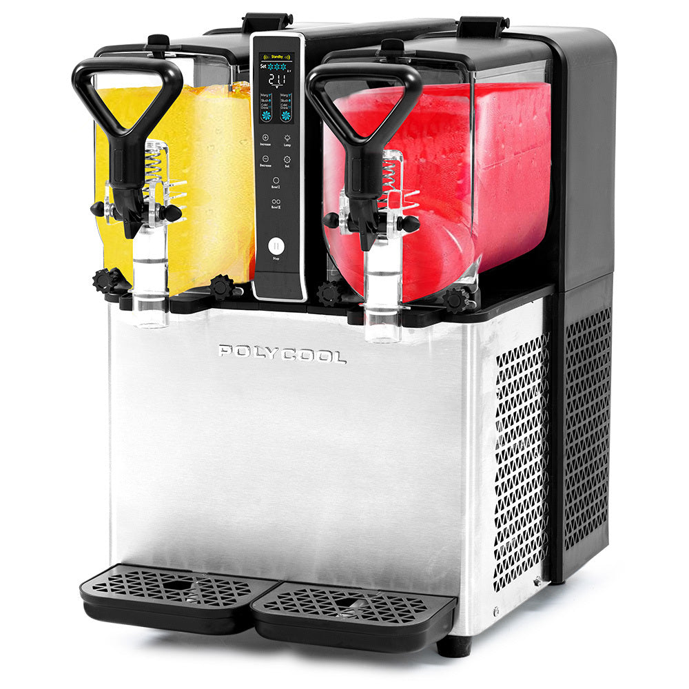 POLYCOOL 6L Double Tank Slushie Machine, Independent Digital Control Slushy Maker