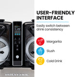 POLYCOOL 9L Triple Tank Slushie Machine, Independent Digital Control Slushy Maker