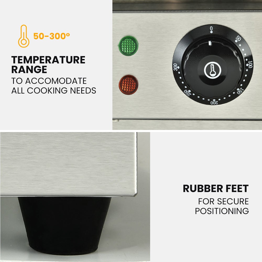 BBQs & Accessories: THERMOMATE Commercial Electric Griddle TH-G05, 4400W 73x37cm Flat Cooking Surface