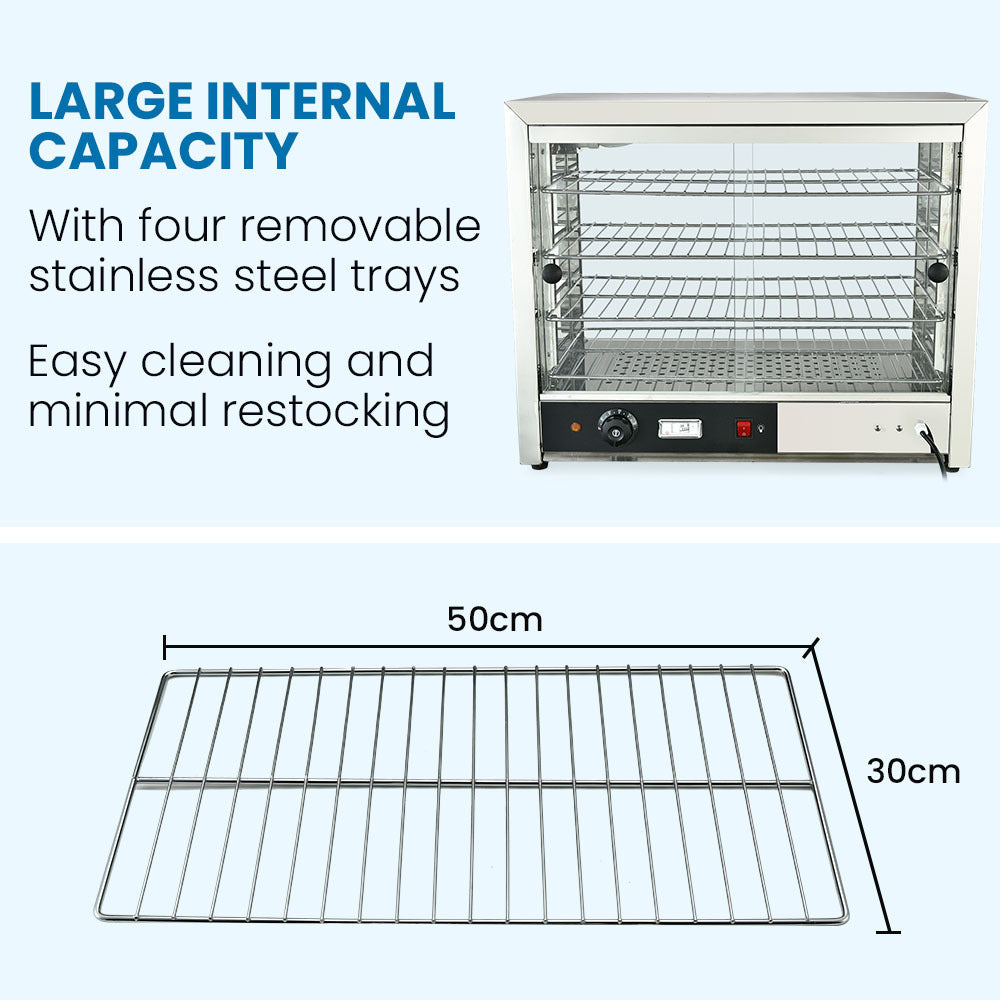 Food Warmers & Chafing Dishes: EUROCHEF Electric Food Warmer Display, 1000W, 4-Tier Stainless Steel