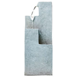 Fountains & Ponds: Protege Contemporary Solar Water Fountain Outdoor Garden Feature, Cascading Design, with Panel Kit, LED Lights, Light Grey