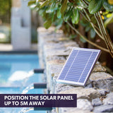 Fountains & Ponds: Protege Contemporary Solar Water Fountain Outdoor Garden Feature, Cascading Design, with Panel Kit, LED Lights, Light Grey