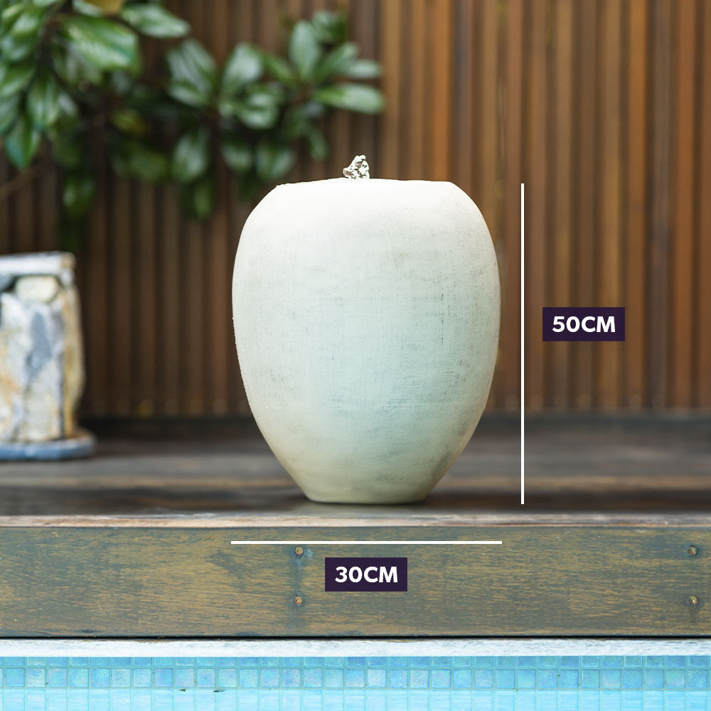 Fountains & Ponds: Protege Pot Style Solar Water Feature Fountain, with Panel Kit, LED Lights, Light Grey