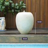Fountains & Ponds: Protege Pot Style Solar Water Feature Fountain, with Panel Kit, LED Lights, Light Grey