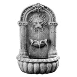 Fountains & Ponds: PROTEGE Lion Head Solar Powered Water Feature Fountain, Traditional Design, with Panel Kit, LED Lights