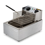 Deep Fryers: EuroChef Commercial Electric Deep Fryer Frying Basket Chip Cooker Fry Scoop