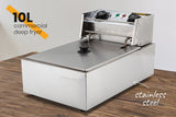 Deep Fryers: EuroChef Commercial Electric Deep Fryer Frying Basket Chip Cooker Fry Scoop