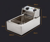 Deep Fryers: EuroChef Commercial Electric Deep Fryer Frying Basket Chip Cooker Fry Scoop