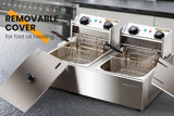 Deep Fryers: EuroChef Commercial Electric Deep Fryer Twin Frying Basket Chip Cooker Fry