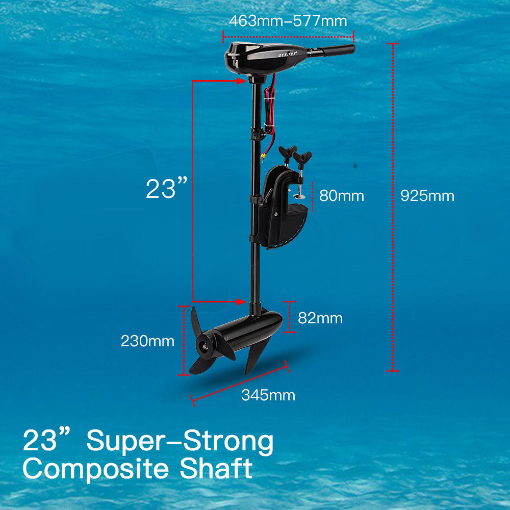 Boating Accessories: Striker 90LBS Electric Trolling Motor Inflatable Boat Outboard Fishing Marine