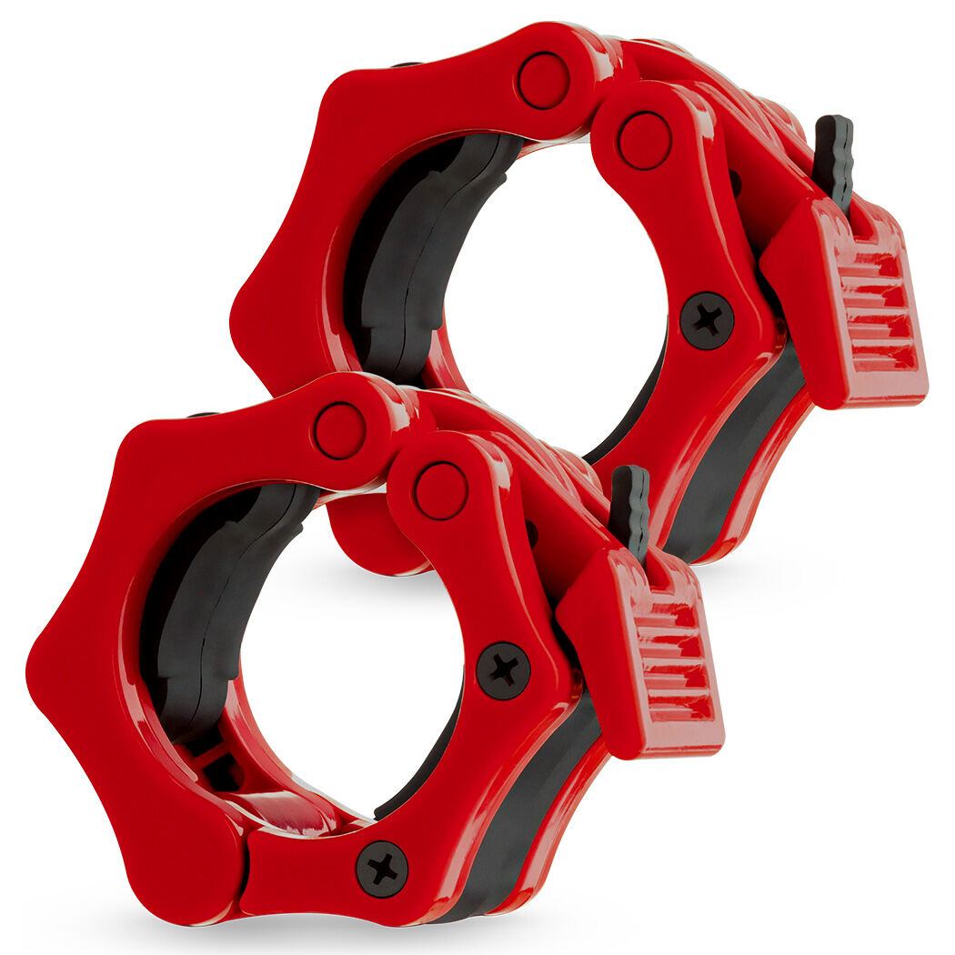 Free Weights: PROFLEX 2x 50mm Olympic Gym Barbell Collar Lock Clips, for Home Fitness Bodybuilding Weights Training Lock Clips