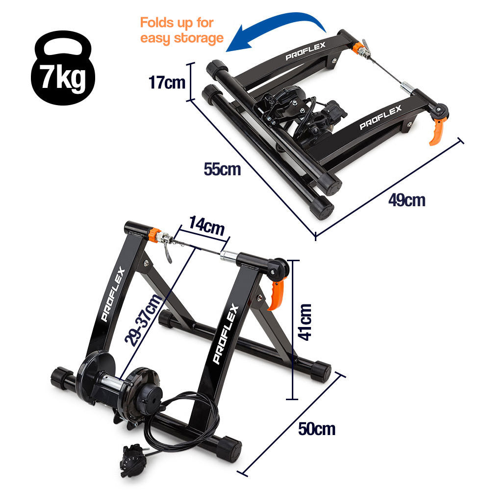 Exercise Bikes: PROFLEX Indoor Bicycle Trainer - Bike Cycling Stationary Magnetic Stand Training