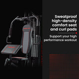 Weightlifting Machines & Racks: PROFLEX Multi-Station Compact Home Gym Set, 150lbs Weight Plates- M8000