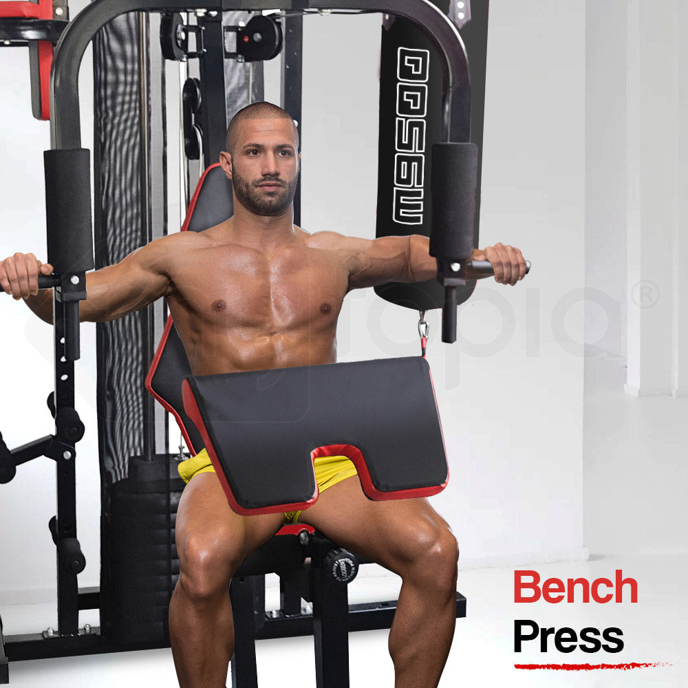 Weightlifting Machines & Racks: PROFLEX Home Gym Exercise Machine Fitness Equipment Weight Bench Press Set 100lbs