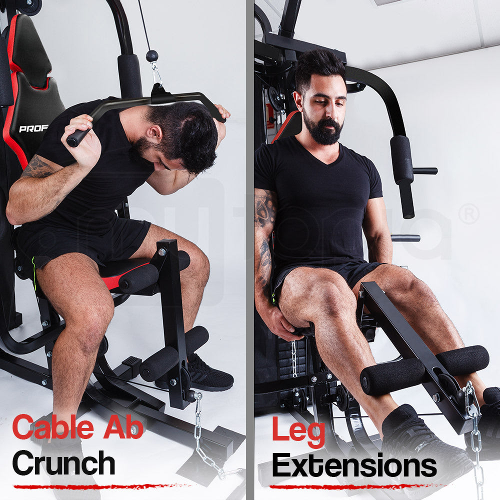 Weightlifting Machines & Racks: PROFLEX Home Gym Exercise Machine Fitness Equipment Weight Bench Press Set 148lbs