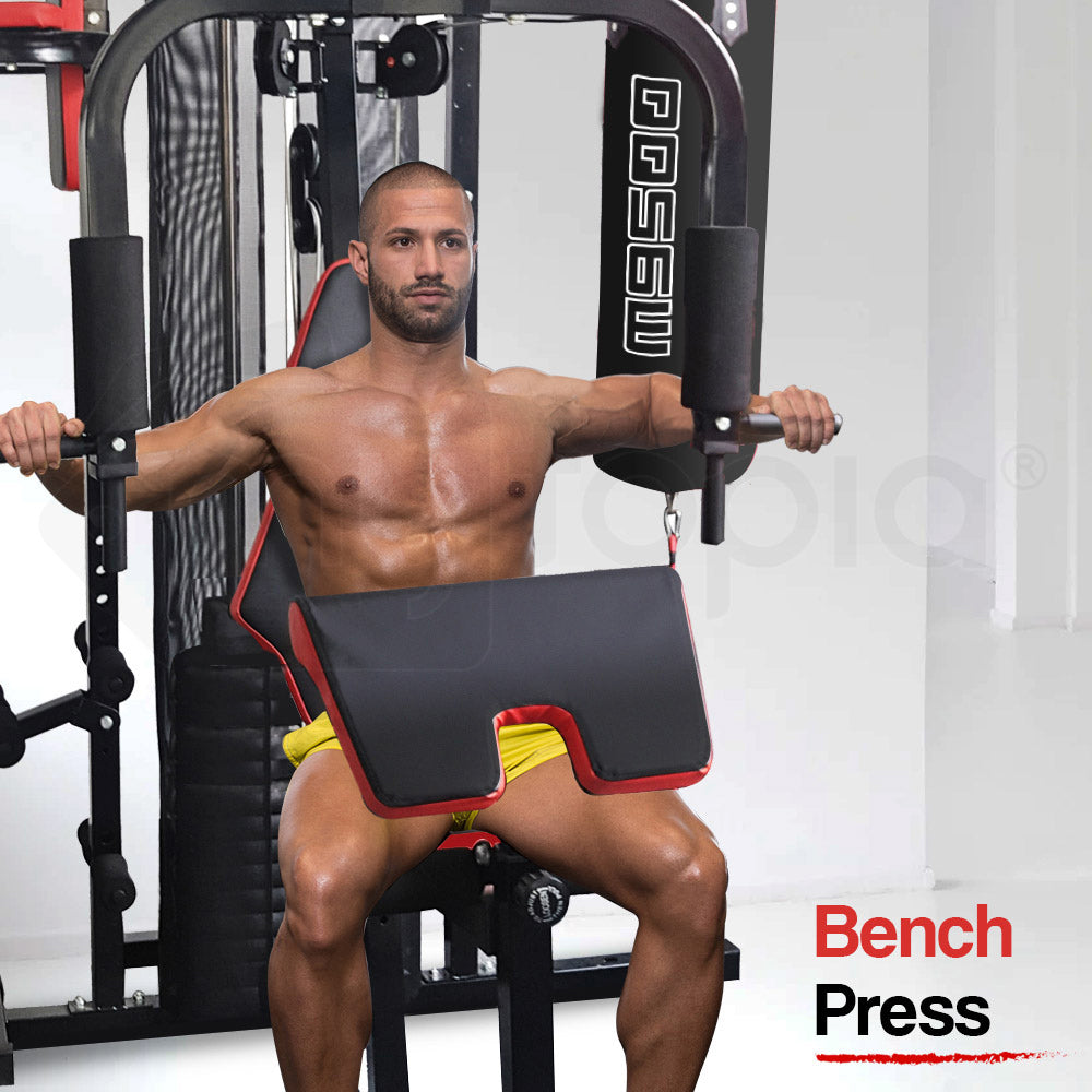 Weightlifting Machines & Racks: PROFLEX Home Gym Exercise Machine Fitness Equipment Weight Bench Press Set 148lbs
