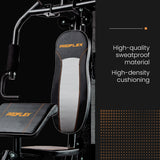 Weightlifting Machines & Racks: PROFLEX Multi-Station Home Gym Set with 98lbs Weight Plates- M8000
