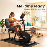 PROFLEX Magnetic Recumbent Exercise Bike, LCD Display, Heart Rate Sensors, Adjustable Seat, 8-Level Resistance, Comfortable Seated Home Cardio Fitness Machine