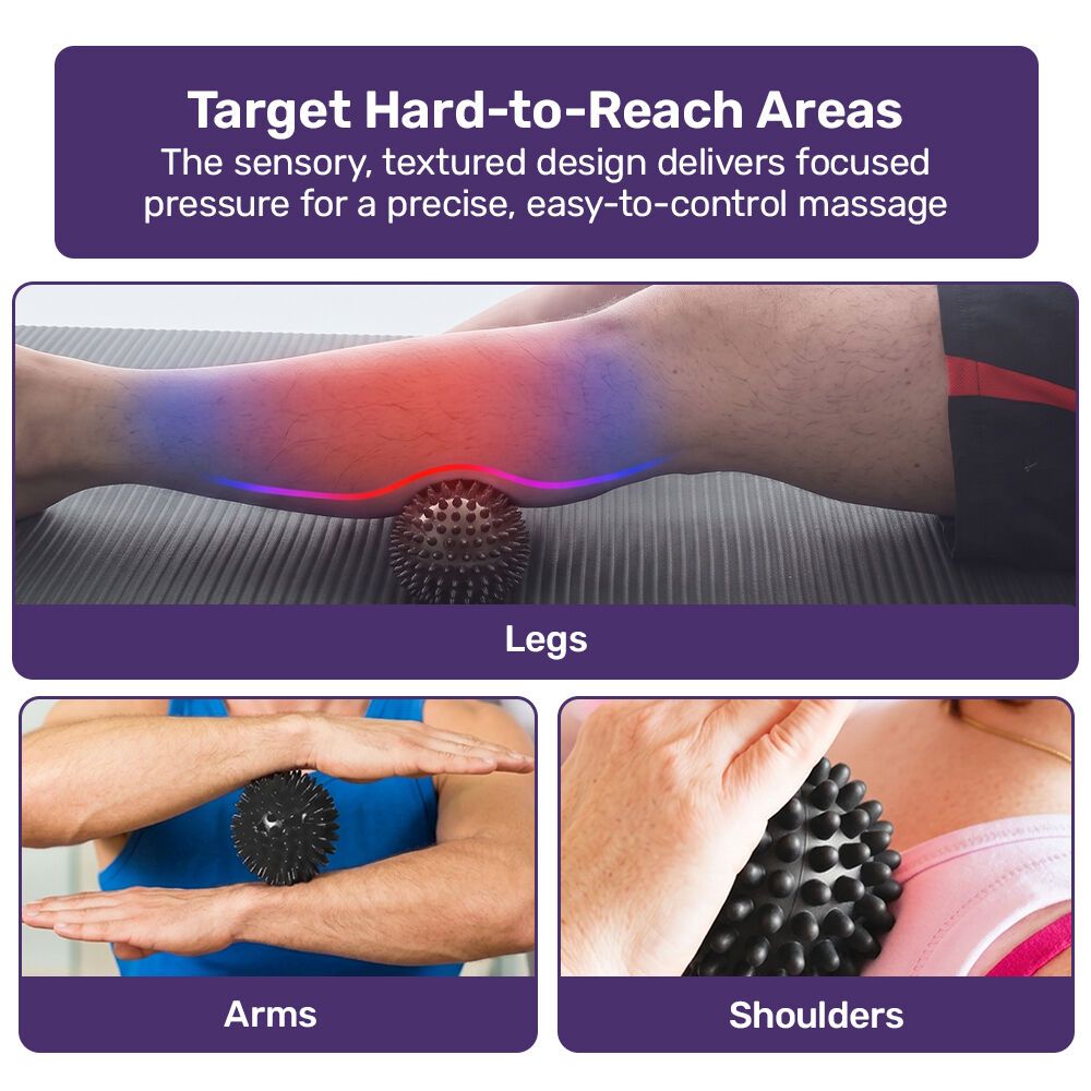 PROFLEX 6-Piece Foam Roller & Massage Set with Massage Stick, Black