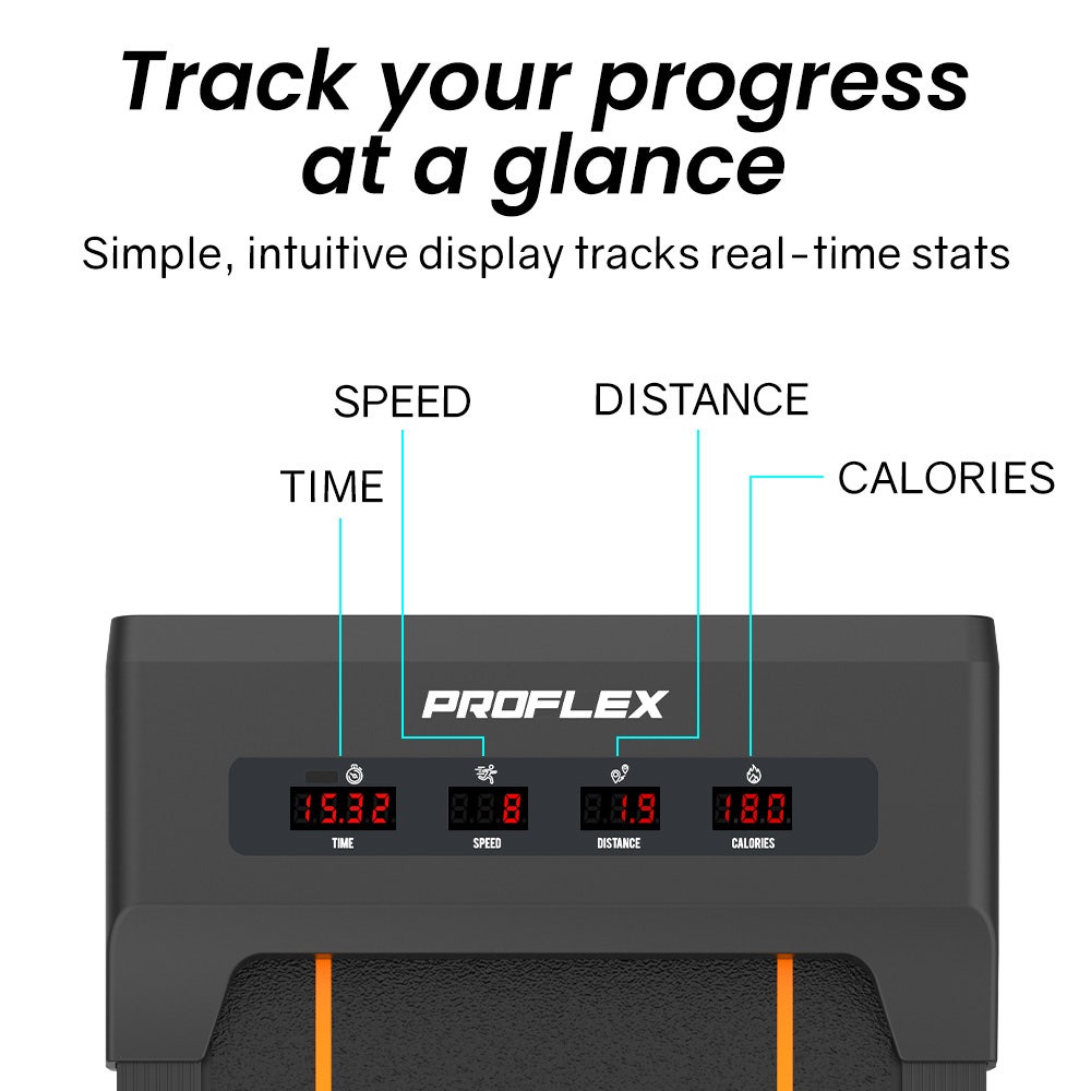 Treadmills: PROFLEX Electric Walking Pad Under Desk Treadmill, Remote Control, Compact Foldable Size, Tablet Holder, LCD Display, Walk or Light Jog