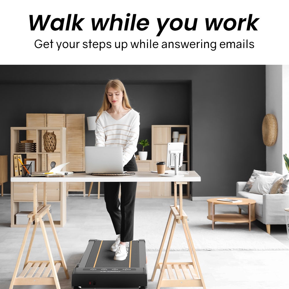 Treadmills: PROFLEX Electric Walking Pad Under Desk Treadmill, Remote Control, Compact Foldable Size, Tablet Holder, LCD Display, Walk or Light Jog