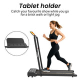Treadmills: PROFLEX Electric Walking Pad Under Desk Treadmill, Remote Control, Compact Foldable Size, Tablet Holder, LCD Display, Walk or Light Jog