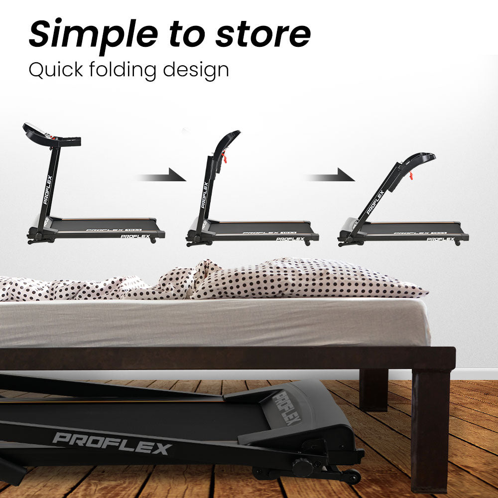 Treadmills: PROFLEX TRX3 Electric Treadmill, Compact Size, Foldable, USB/MP3, Pulse Sensors