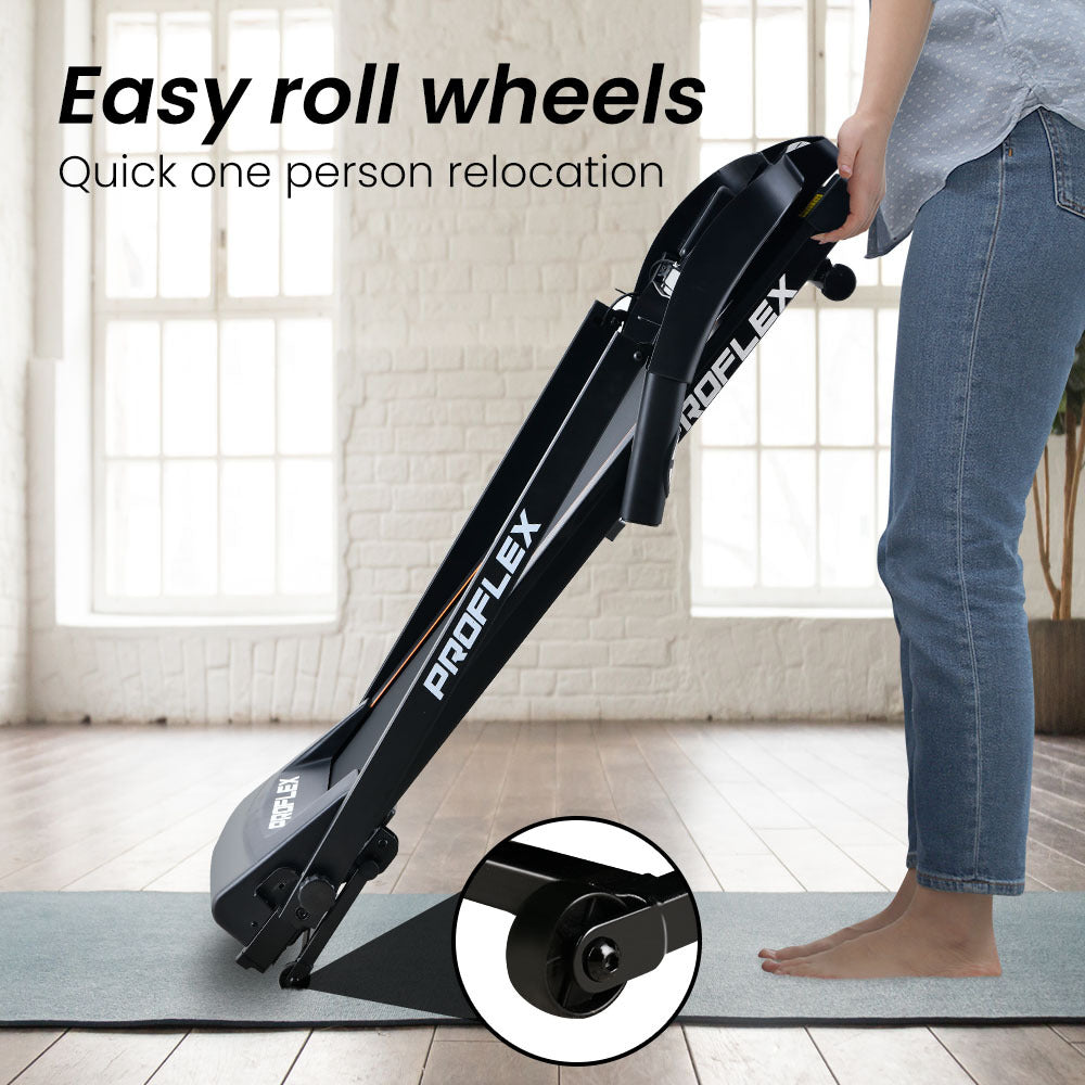 Treadmills: PROFLEX TRX3 Electric Treadmill, Compact Size, Foldable, USB/MP3, Pulse Sensors