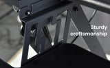 Desks: Fortia Corner Desk Riser 110cm Wide Adjustable Sit to Stand for Dual Monitor, Keyboard, Laptop, Black