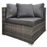 Outdoor Sofas & Lounge Sets: LONDON RATTAN 1 Seater Outdoor Corner Modular Lounge Chair, Grey