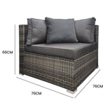 Outdoor Sofas & Lounge Sets: LONDON RATTAN 1 Seater Outdoor Corner Modular Lounge Chair, Grey