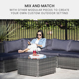 Outdoor Sofas & Lounge Sets: LONDON RATTAN 1 Seater Outdoor Corner Modular Lounge Chair, Grey