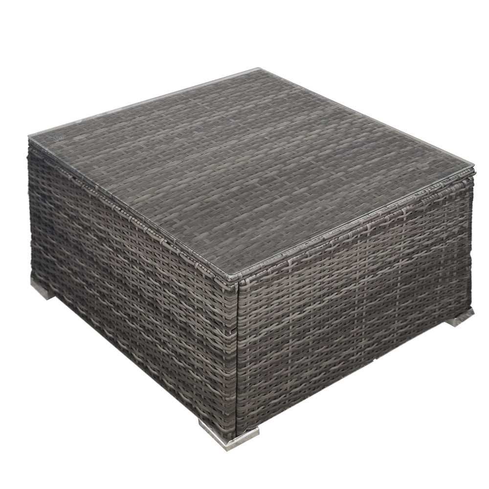 Outdoor Chairs: LONDON RATTAN Outdoor Wicker Coffee Table Patio Furniture 1 Piece, Grey