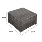 Outdoor Chairs: LONDON RATTAN Outdoor Wicker Coffee Table Patio Furniture 1 Piece, Grey