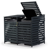 Sheds: PlantCraft Double Wood Wheelie Bins Storage Shed, 2 Door Garbage Rubbish Bin Enclosure