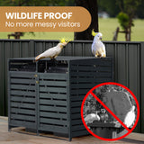 Sheds: PlantCraft Double Wood Wheelie Bins Storage Shed, 2 Door Garbage Rubbish Bin Enclosure