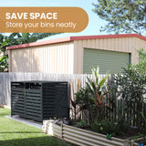 Sheds: PlantCraft Double Wood Wheelie Bins Storage Shed, 2 Door Garbage Rubbish Bin Enclosure